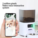 Comedouro Automático Inteligente 5L com Câmera – Duas Tigelas, Dispenser de Ração, Gravação de Voz e Vídeo para Cães e Gatos