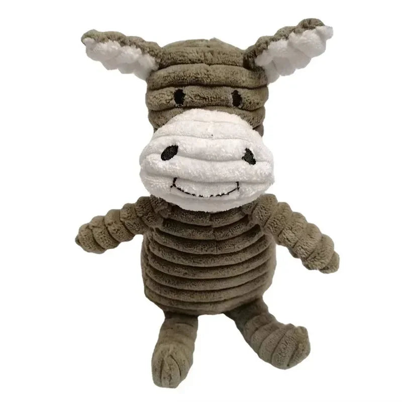 Brinquedo de Pelúcia para Cães – Formato de Animais, Resistente à Mordida, com Apito, para Cães de Todos os Portes